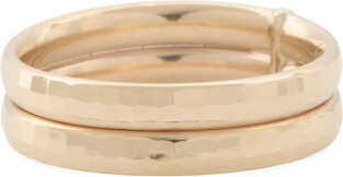 TJMAXX 14Kt Gold Two Diamond Cut Band Rings For Women, Diamond/Gold