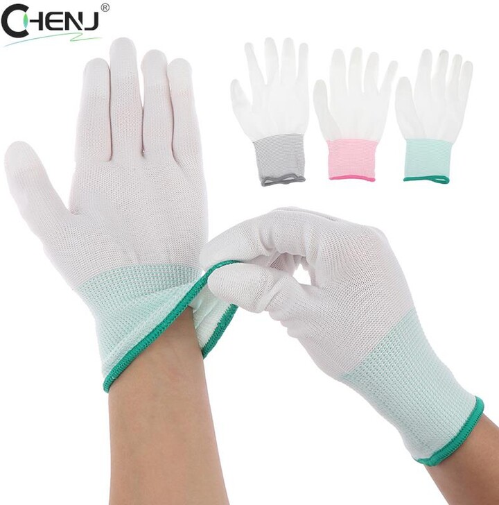 CHENJ 2pcs New Antistatic Gloves Anti Static ESD Electronic Working Gloves PU Coated Palm Coated Finger Antiskid For Finger Protection