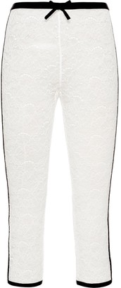 Miu Miu Lace-Embroidered Cropped Leggings