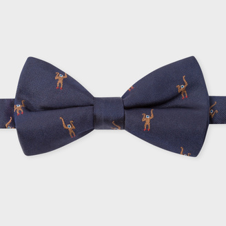 Paul Smith Men's Navy 'Monkey' Motif Silk Bow Tie