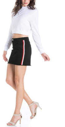 O2 Denim Striped Denim Skirt