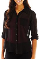 Thumbnail for your product : JCPenney BY AND BY by&by Button-Front Shirt