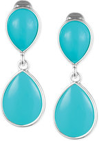 Thumbnail for your product : Jones New York Teardrop Stone Double Drop Clip-On Earrings