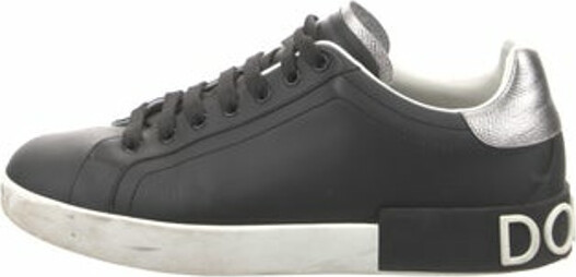 dolce & gabbana leather sneakers with scarf laces