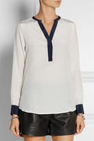 Thumbnail for your product : Karl Lagerfeld Paris Vastels two-tone silk crepe de chine blouse