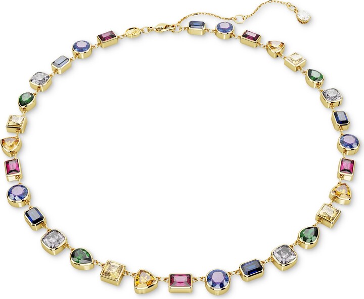 Swarovski Gold-Tone Stilla Multicolor Crystal All Around Necklace 15\
