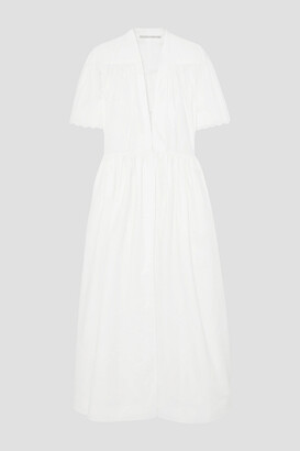 Stella McCartney Embroidered Cotton-poplin Midi Dress