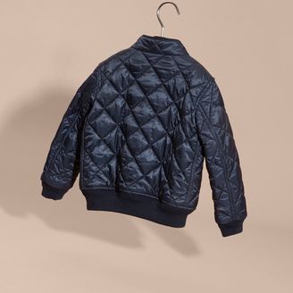 Burberry Lightweight Quilted Bomber Jacket , Size: 12Y, Blue