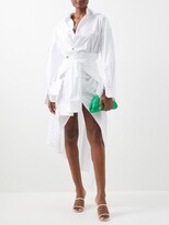 Thumbnail for your product : A.W.A.K.E. Mode Asymmetric Deconstructed Cotton-blend Shirt Dress - White
