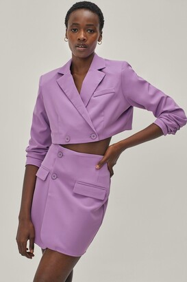 Nasty Gal Womens Tailored Wrap Co Ord Mini Skirt - Purple - 14