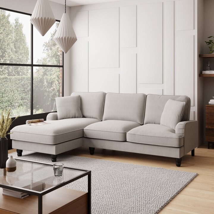 Dunelm Beatrice Boucle Left Hand Corner Sofa Grey ShopStyle