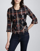 Thumbnail for your product : Smythe Boucle Leather-Detail Jacket