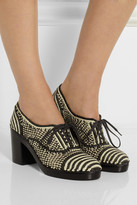 Thumbnail for your product : Robert Clergerie Old Robert Clergerie Cocto lace-up raffia pumps
