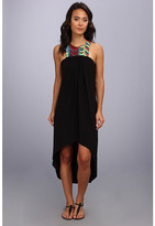 Thumbnail for your product : T-Bags 2073 Tbags Los Angeles Sleeveless High Low Dress with Multicolored Trim