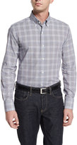 Thumbnail for your product : Neiman Marcus Tight-Check Long-Sleeve Sport Shirt, White