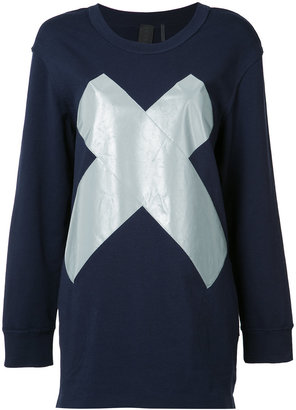 Norma Kamali reflective 'x' boyfriend sweatshirt