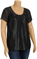 Thumbnail for your product : Old Navy Women's Plus Circle-Patterned Chiffon Tops