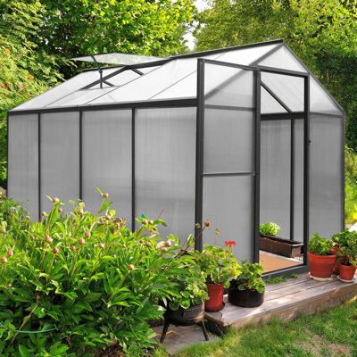 Veikous 6 Ft. X 8 Ft. Aluminum Polycarbonate Walk-In Greenhouse