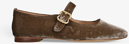 Womens Pale Green Michaela Velvet Ballet Flats Eur 41 / 8 Uk Women