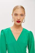 Thumbnail for your product : Topshop Womens Petite Crepe Wrap Mini Dress - Green