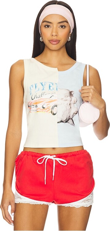 yuhan wang Patchwork Printed Tank Top