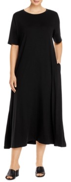 Eileen Fisher Plus Size Elbow-Sleeve Dress