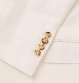 Thumbnail for your product : Brunello Cucinelli White Linen Suit Jacket - Men - White