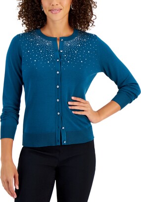JM Collection Women's Embellished Button Cardigan, Created for