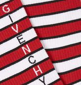 Thumbnail for your product : Givenchy Logo-Intarsia Stretch Striped Cotton-Blend Socks - Men - White