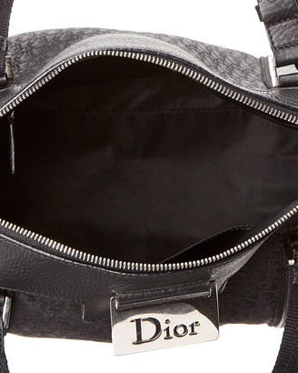 Christian Dior Black Trotter Canvas Boston Bag
