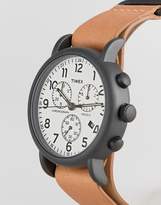 Thumbnail for your product : Timex Weekender chronograph leather watch 40mm exclusive to ASOS