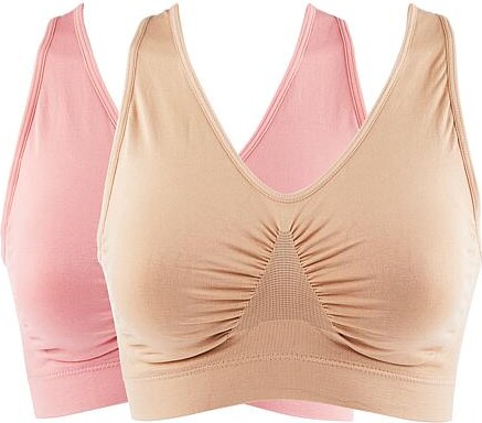 Ahh By Rhonda Shear 2-pack Seamless Racerback Ahh Bra - Red - Size X-Large