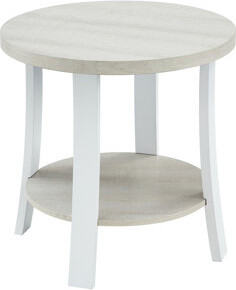 George Oliver Stylish White End Table With Round Wood Shelf - Home Decor Essential In Enhancing Your