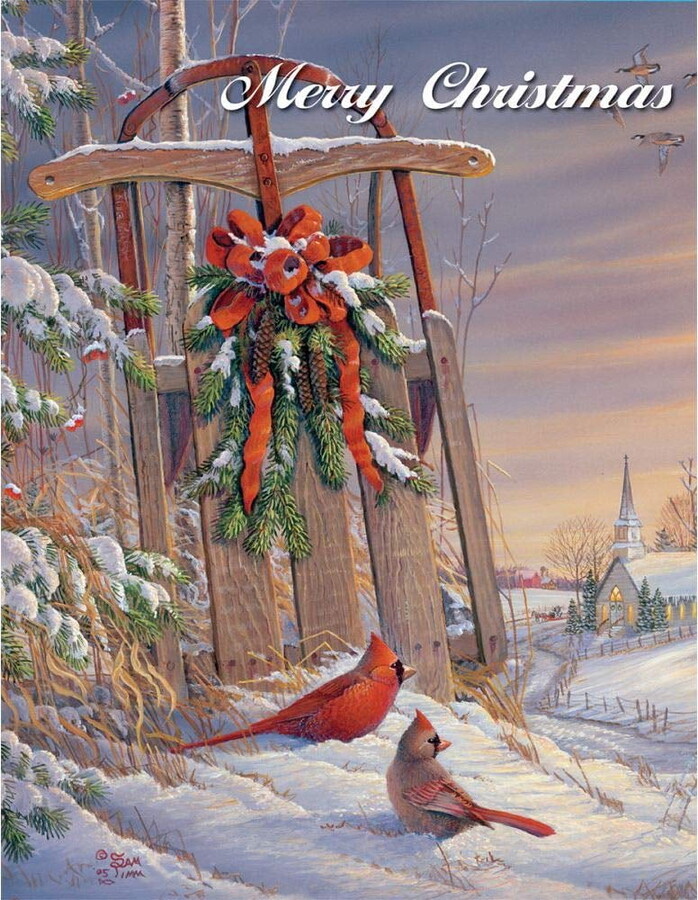 Lang Companies, Wintertime Cardinal Christmas Cards by Sam Timm