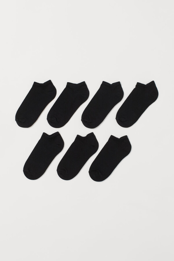 H&M 7pack Ankle Socks Black ShopStyle