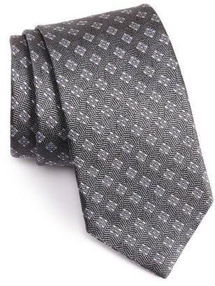 David Donahue Men's Geometric Silk Tie