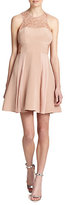 Thumbnail for your product : Rebecca Taylor Pleated Lace-Insert Dress