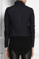 Thumbnail for your product : Rick Owens Blister brushed-leather biker jacket