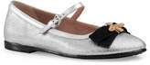 Thumbnail for your product : Gucci Metallic Leather Mary Jane Flat, Silver, Toddler