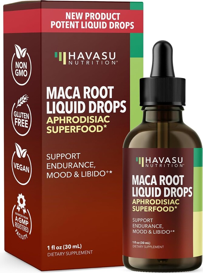 Organic Maca Root Liquid Drops, Supports Endurance Mood & Performance, Support Fertility in Men & Women, Unflavored, Havasu Nutrition, 1 fl oz