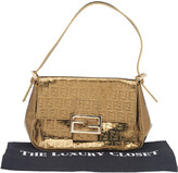 Thumbnail for your product : Fendi Gold Leather Zucchino Mama Baguette Bag