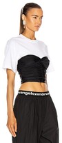 Thumbnail for your product : alexanderwang.t T by Ruched Bodycon Top in Black,White