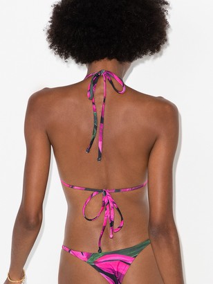 Louisa Ballou Floral print triangle bikini top