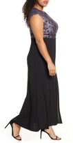 Thumbnail for your product : Morgan & Co. Lace Bodice Slit Gown