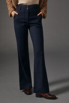 Thumbnail for your product : Maeve The Naomi Linen Wide-Leg Flare Pants Blue