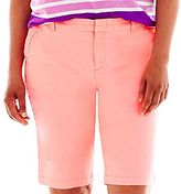 Thumbnail for your product : JCPenney jcpTM Twill Bermuda Shorts - Plus