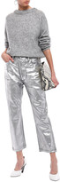 Thumbnail for your product : Acne Studios Log Cropped Metallic High-rise Straight-leg Jeans