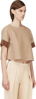 Thumbnail for your product : Marc Jacobs Tan Wool Felt Contrast Sleeve T-Shirt