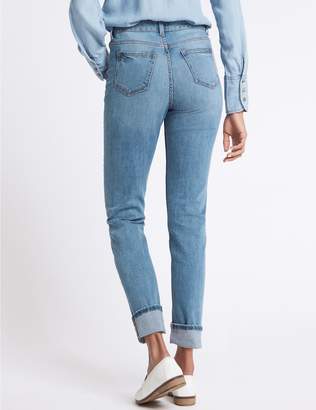 Marks and Spencer Ripped Mid Rise Relaxed Slim Jeans