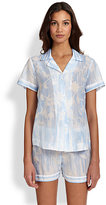 Thumbnail for your product : Oscar de la Renta Sleepwear Sheer Printed Cotton Voile Pajama Set